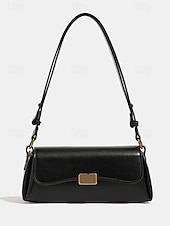 preiswerte Handtaschen und Tragetaschen-Damen Stoffbeutel Aguette Tasche PU-Leder B¨¹ro Einkauf Täglich Schnalle Hohe Kapazität Langlebig Feste Farbe Schwarz Weiß Braun