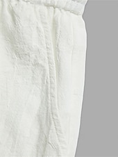 economico Vacanza-Per uomo Pantaloni Pantaloni estivi Pantaloni da spiaggia A cordoncino Vita elastica Gamba dritta Liscio Comfort Traspirante Informale Giornaliero Per eventi Di tendenza Classico Nero Bianco