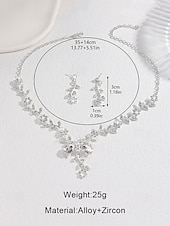 economico Collana da donna-elegante set di collana e orecchini da donna in zirconi e lega - perfetto per matrimoni e occasioni speciali