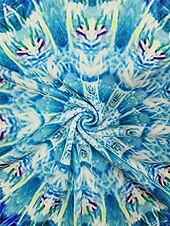 economico T-shirt Tie Dye e Gradiente-maglietta da donna casual stampa manica lunga top regolari scollo a V quotidiano blu primavera&amp;amp;  autunno