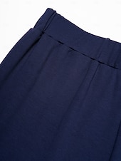 abordables Pantalons-Femmes Longueur complète Coton Élastique Élégant Mariage Décontracté Quotidien bleu marine Printemps &amp; Automne XS S M