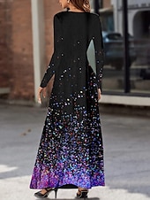 preiswerte Kunst &amp; Design Kleid-Damen Minikleid Maxidress Etuikleid A Linie Kleid Elegant Stilvoll Bischof Urlaub Täglich Regular Fit Punkt Langarm Rundhalsausschnitt Schwarz Frühling Herbst