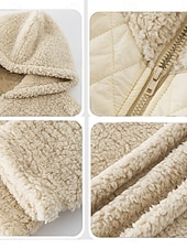 preiswerte Wintermäntel-Damen Fleecejacke Teddy-Mantel Hoodie Jacke warm halten Atmungsaktiv Zip Tasche Innenfutter aus Fleece Brautkleider schlicht Glatt Urlaub Strasse Freizeitskleidung Ausgehen Reisverschluss Standard