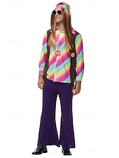 cheap Outfits-Carnival Costume Ethnic Hippies Cosplay Costume Fancy Costume 1970s Disco Adults' Men's Halloween Carnival Masquerade Party Easy Halloween Costumes Dress Up
