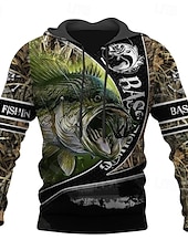 abordables Sweats à capuche pour hommes-Homme Graphic Poissons Sweat à capuche Sweats à Capuche Sweat-shirt Sweat à capuche manche longue Sweat à capuche Capuche Vêtement de rue 3D effet Sport &amp; Loisir du quotidien Noir Bleu Roi Imprimer