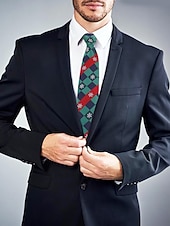 abordables Accesorios navideños-Corbatas para hombre con motivos navideños y patrones festivos de árboles: accesorios para fiestas navideñas y ropa formal de invierno