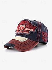 cheap Men&#039;s Hats-Vintage Distressed Baseball Cap with Embroidered Eagle Patch – Men&#039;s Casual Outdoor Hat for Sports and Fashion