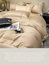 economico Collezione d&#039;elite-Set copripiumino da 4 pezzi, 100% cotone biologico, tessuto morbido e traspirante, include copripiumino e federe per un sonno confortevole.