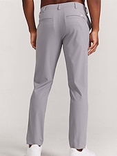 baratos Chinos-Homens Social Calças chinês Botões Bolsos Tecido Conforto Formal Festa Trabalho Moda Estilo Clássico Preto Branco Micro-Elástica