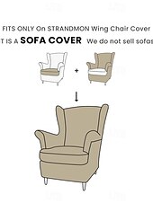 billiga Sofföverdrag-Vinge stol överdrag bomull twill fåtölj överdrag regular fit med armstöd maskintvättbar
