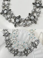 voordelige Accessoires voor dames-Vintage gothic choker ketting met parel- en filigraandetails - elegante statement sieraden voor cosplay, kostuumfeesten en speciale gelegenheden
