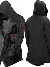 cheap Men&#039;s Print Fleece Jackets-Men&#039;s Winter Coat Fleece Jacket Jacket Daily Wear Vacation Fleece Lining With Pockets Print Front Pocket Fall &amp; Winter Soldier Sport Casual Hoodie Regular Blue Purple Green khaki Light Grey Jacket