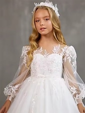 cheap Flower Girl Dresses-Ball Gown Knee Length Flower Girl Dress Quinceanera Frozen Elsa Girls Cute Prom Dress Tulle with Ruched Royal Style Tutu Fit 3-16 Years