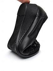 cheap Women&#039;s Flats-Women&#039;s Leather Wedge Flats with Decorative Bow and Embellished Toe – Comfortable Casual Slip-On Shoes for Everyday Wear