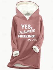 levne Mikiny a mikiny-dámská mikina mikina fleece dopis street denní nošení potisk ležérní comfrt mikina s dlouhým rukávem mikroelastický podzim zima podzim &amp;amp; zimní comfrt prodyšná měkká tkanina