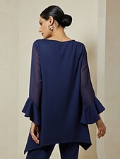 economico camicie, top e camicette-camicetta in maglia con polsini svasati patchwork modal
