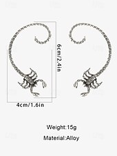 billige Halloween-tilbehør-edgy scorpion ear cuff – clip-on øredobber i gotisk punkstil for kvinner og menn, halloween og kostymesmykker