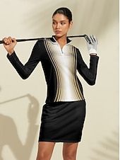 billiga Kvinnors golfkläder-Dam Vandringspolotröja Svart Rosa Blå Långärmad Överdelar Golfkläder för damer Kläder Outfits Bär kläder