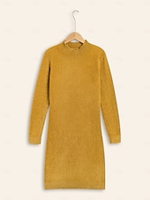 abordables Vestidos de suéter-Vestido estilo suéter midi de chenilla urbana y corte limpio