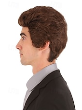 economico Parrucche storiche-Parrucca da Venditore Marrone per Halloween feste Cosplay