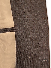 baratos Blazer e Jaqueta-Homens Blazer de Tweed Retro Vintage Padrão Diagonal Blazer Preto Marron Azul Escuro Tamanhos Grandes Dois botões de peito simples
