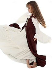 levne Šaty-Retro Středověké Renesanční Plesové šaty Ren Faire irština Elfí Dívčí Keltské předvečer Všech svatých Plesová maškaráda Dovolená Běžné / Denní Festival Dětské Šaty