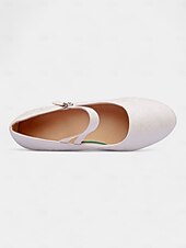 economico Scarpe per balli latini-scarpe da ballo vintage da donna modello mary jane verdi con motivo floreale jacquard e tacco a blocco, perfette per balli da sala, latino americani ed eventi formali