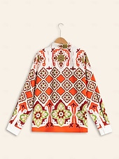  Satin Bohemia Casual Long Sleeve Shirt