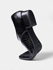 economico Scarpe da ballo uomo-scarpe da ballo stringate da uomo con motivo coccodrillo nero e finitura lucida, perfette per spettacoli di ballo da sala e latino