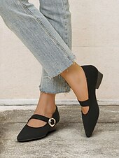 levne Block Heels-dámské pletené boty mary jane s páskem na přezku – pohodlné a elegantní lodičky na nízkém podpatku pro běžné nošení i do kanceláře