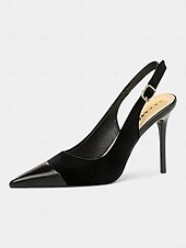 preiswerte Formell-elegante burgunderfarbene Slingback-Pumps mit spitzer Spitze und Stilettoabsatz für Damen – schicke und elegante Schuhe für Abendgarderobe, Partys oder formelle Anlässe