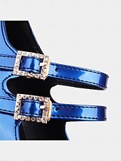 ieftine Tocuri platformă-pantofi de damă retro din piele artificială lăcuită, groși, Mary Jane, cu bretele duble – pantofi cu toc bloc la modă pentru ținute de petrecere sau casual de inspirație vintage