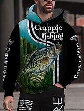 abordables Sweats à capuche pour hommes-Homme Graphic Poissons Sweat à capuche Sweats à Capuche Sweat-shirt Sweat à capuche manche longue Sweat à capuche Capuche Vêtement de rue 3D effet Sport &amp; Loisir du quotidien Noir Bleu Roi Imprimer