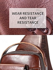 cheap Men&#039;s Bags-Men&#039;s Brown Leather Crossbody Sling Bag with Multiple Compartments and Adjustable Strap, Ideal for Travel and Daily Use