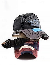 cheap Men&#039;s Hats-Vintage Distressed Baseball Cap with Embroidered Eagle Patch – Men&#039;s Casual Outdoor Hat for Sports and Fashion