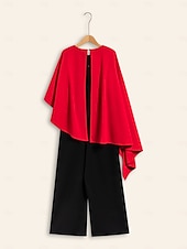 abordables Jumpsuits-Mono de cuello redondo con dobladillo irregular en contraste