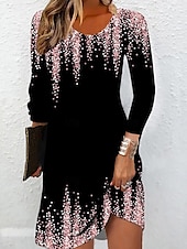 cheap Art&amp;Design Dress-Women&#039;s Maxi Dress Sheath Dress Petite Dress T Shirt Dress Tee Dress Sundress Elegant Stylish Vacation Street Casual Regular Fit Floral Long Sleeve Crew Neck Pink Summer