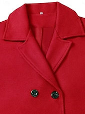preiswerte Wintermäntel-Damen Wintermantel Mantel Umhang / Umhänge Windundurchlässig warm halten Tasche Brautkleider schlicht Streetstyle Glatt Urlaub Arbeit Strasse Freizeitskleidung Einreihiger Verschluss Umlegekragen