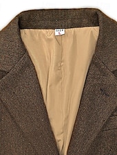 baratos Blazer e Jaqueta-Homens Blazer de Tweed Retro Vintage Padrão Diagonal Blazer Preto Marron Azul Escuro Tamanhos Grandes Dois botões de peito simples