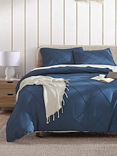 baratos Coleção de elite-capa de edredom tufada em grade, conjunto de cama com textura boho, 3 peças, capa de edredom com padrão geométrico de losangos jacquard com amarras de canto &amp;fecho de zíper tamanho queen