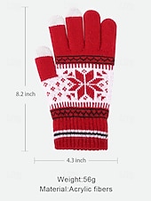 Недорогие Женские перчатки-зимние вязаные перчатки с рисунком «Рождественская снежинка» — теплые и уютные красные праздничные перчатки для женщин и мужчин — идеально подходят для холодной погоды и праздничных нарядов