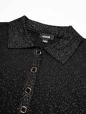 cheap Women&#039;s Sweater-Minimalist Wool Blend Polo Knitwear