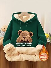 baratos Moletons e moletons-moletom feminino com capuz, moletom com capuz, animal, letra, rua, diário, bolso, estampa, casual, confortável, moletom com capuz, manga comprida, microelástico, outono, inverno, outono&amp;amp;tecido