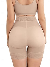 ieftine Lenjerie de modelare-model de corp din dantelă pentru femei, îmbrăcăminte modelată pentru ridicarea fundului, chiloți pentru controlul burticii cu închidere cu cârlig ținute de acasă