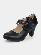 ieftine anii 1950-pantofi de damă cu bowknot roz cu toc mijlociu - pantofi de rochie drăguți în stil mary jane pentru petreceri, cosplay și ținute de inspirație vintage