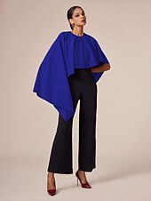 abordables Jumpsuits-Mono de cuello redondo con dobladillo irregular en contraste