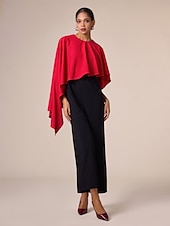 abordables Jumpsuits-Mono de cuello redondo con dobladillo irregular en contraste