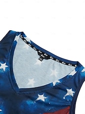 levne Grafický obchod Tank tops &amp; Camis-Top ke Dni nezávislosti pro ženy tílko Hawaiian potisk bez rukávů běžné topy výstřih do V námořnická modrá léto