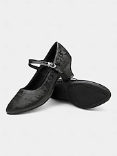 economico Scarpe per balli latini-scarpe da ballo vintage da donna modello mary jane verdi con motivo floreale jacquard e tacco a blocco, perfette per balli da sala, latino americani ed eventi formali