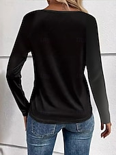 olcso Művészet és Design póló-női tunika T póló divatos laza nyomott hosszú ujjú normál felsők crew neck napi fekete tavasz ősz